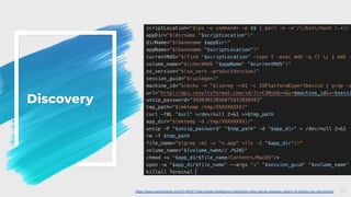Discovery
32https://www.carbonblack.com/2019/02/12/tau-threat-intelligence-notification-new-macos-malware-variant-of-shlayer-osx-discovered/
 