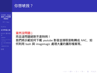 Ccdd13w Bash腳本入門 實例應用探討by R T Sun