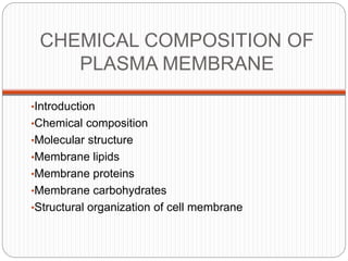 what is the chemical composition of plasma membrane