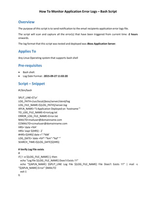 Bash Script - How To Monitor Application Error Logs and Send ...