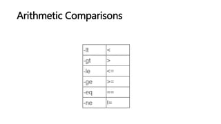 Arithmetic Comparisons
 