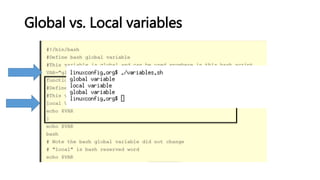 Global vs. Local variables
 