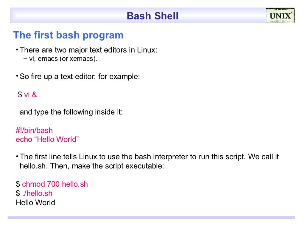 Bash shell