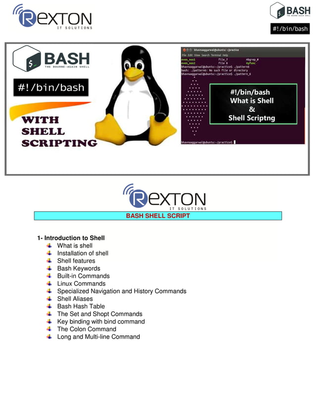 BASH Shell Script Training in Noida Rexton It Solution PDF