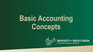 Basic Accounting
Concepts
 