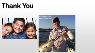 Thank You
27” striped bass
Wood’s Hole MA
 