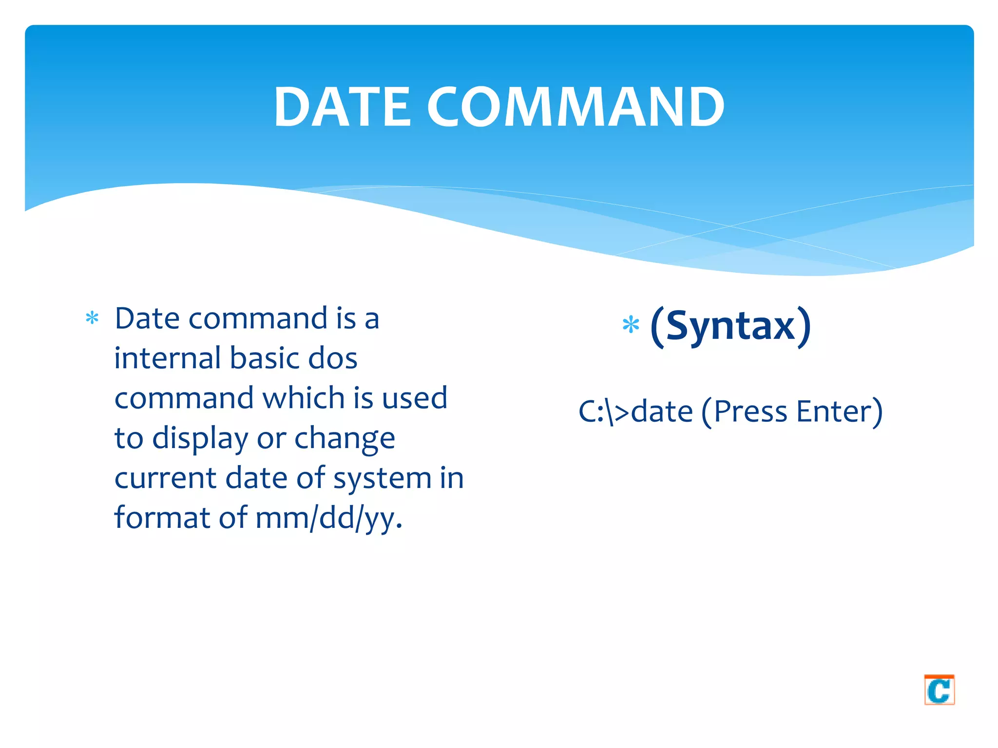 Basic dos-commands | PPTX | Operating Systems | Computer Software and ...