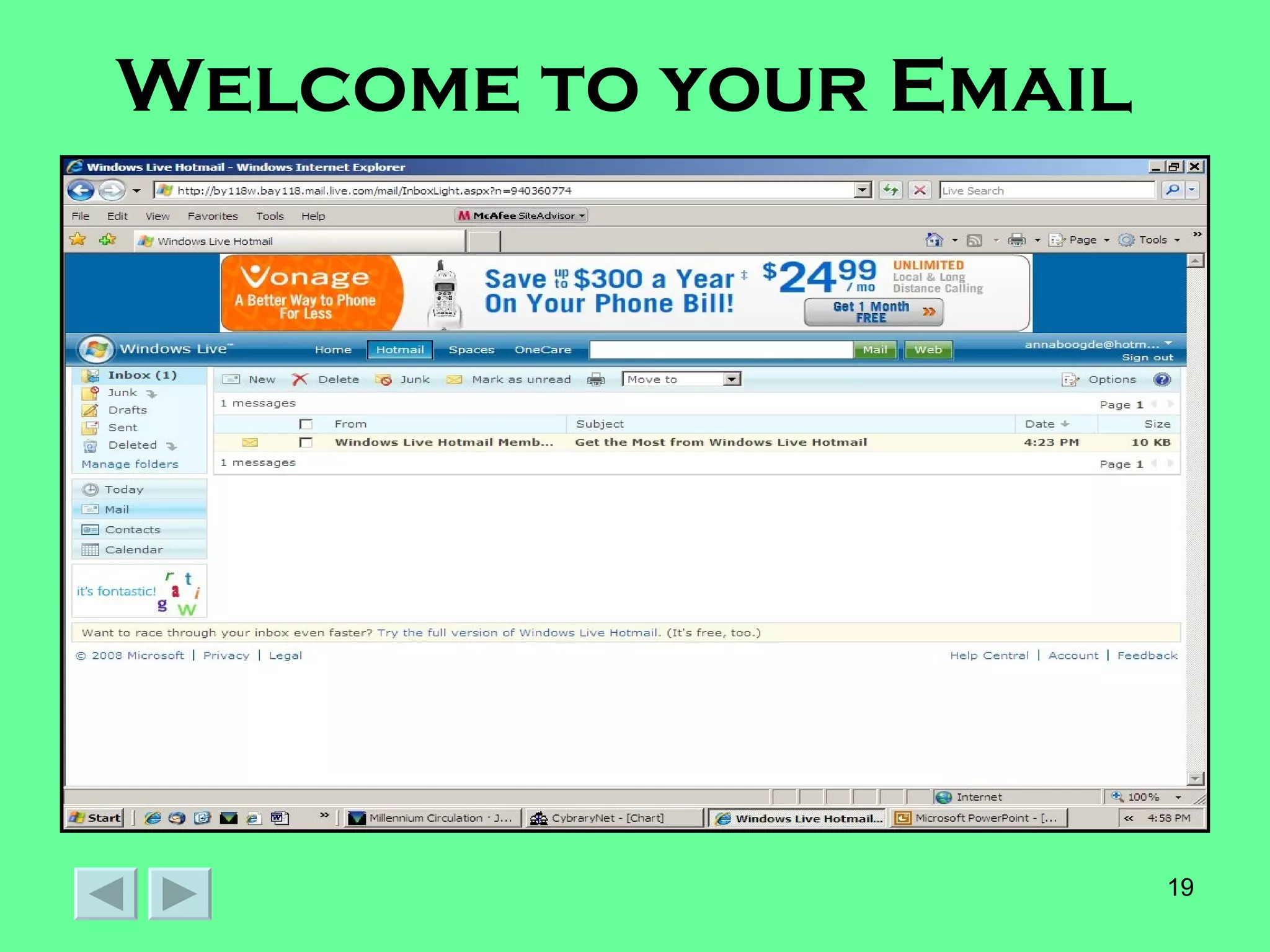 Welcome to your Email   