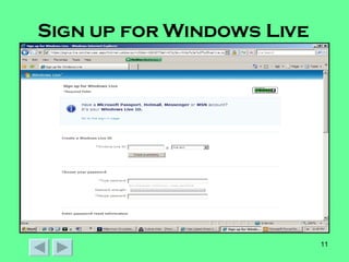Sign up for Windows Live 