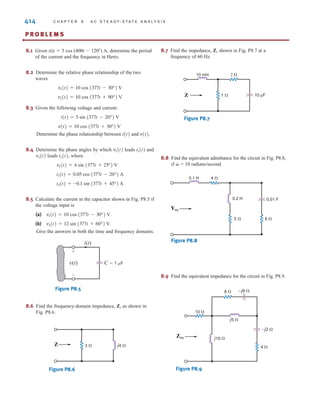 414 C H A P T E R 8 A C S T E A D Y- S T A T E A N A LY S I S
8.1 Given i(t)  