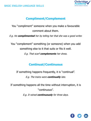 Person Complement Examples Basic English Language Skills (E-Book) | PDF