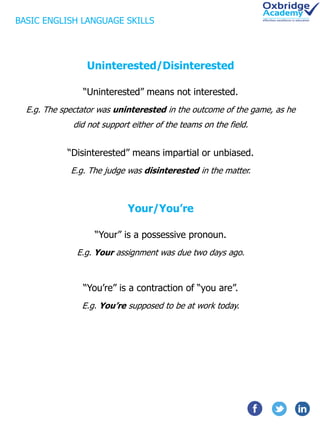 Basic English Language Skills (E-Book) | PDF