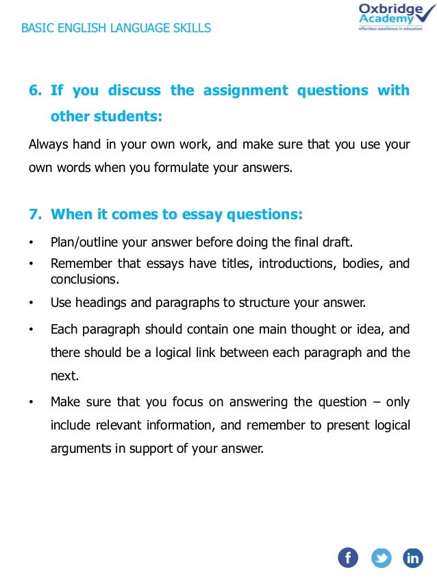 easy english essay questions