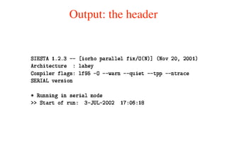Output: the header
 