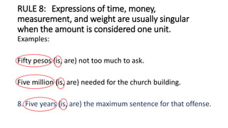BASIC-GRAMMAR.pptx subject verb agreement rules | PPT