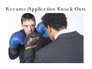 Resume/Application Knock Outs Joe – boxer graphic?  See animation 