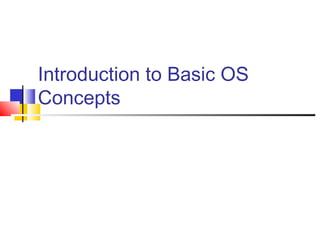 Introduction to Basic OS
Concepts
 