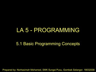 Basic Programming Concept | PPT | Programming Languages | Computing