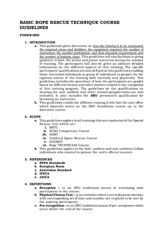 Basic roperescuetechniquecourseguidelines PDF