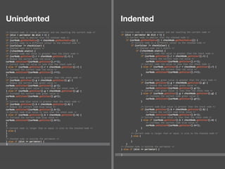 Unindented   Indented
 