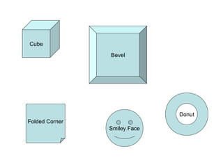 Cube Bevel Folded Corner Smiley Face Donut