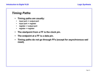 Basic Synthesis Flow and Commands, Logic Synthesis | PDF