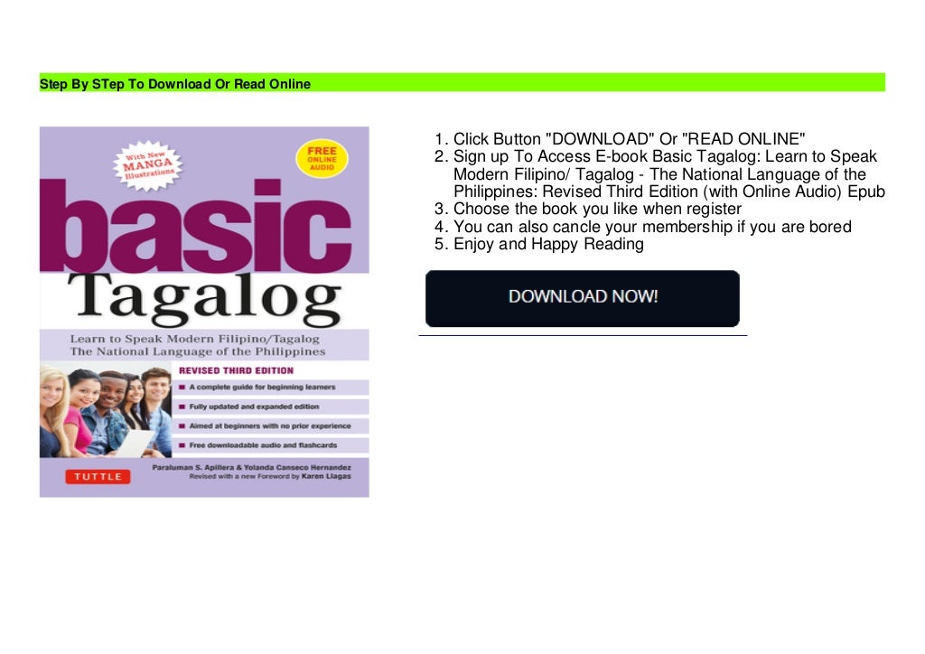 Ebook Basic Tagalog Learn to Speak Modern Filipino/ Tagalog The