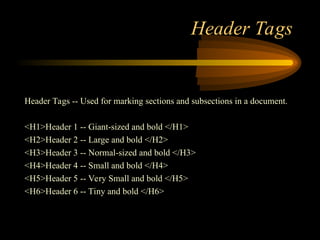 Basic of HTML (Introduction, Tags, Flow of working) | PPT
