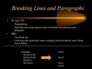 Basic of HTML (Introduction, Tags, Flow of working) | PPT