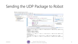 Sending the UDP Package to Robot
2018/8/30
National Chiao-Tung University
Department of Electronics Engineering
24
 