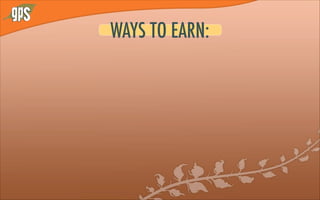 WAYS TO EARN:
 