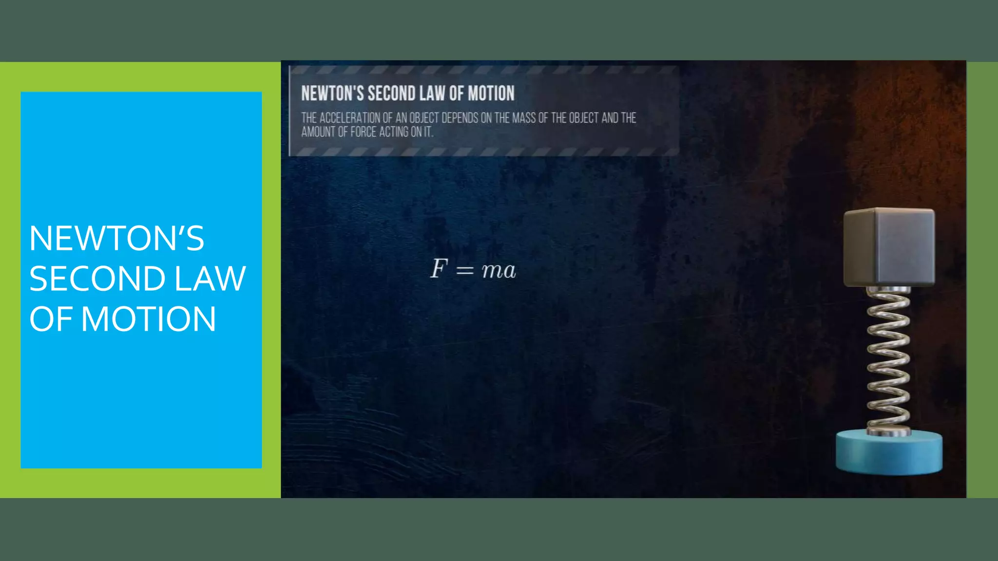 NEWTON’S
SECOND LAW
OF MOTION
 