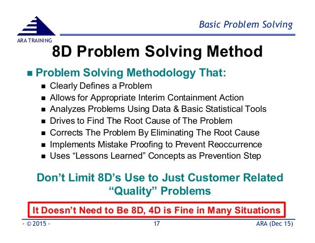 Basic 8D Problem Solving Tools & Methods - Part 1