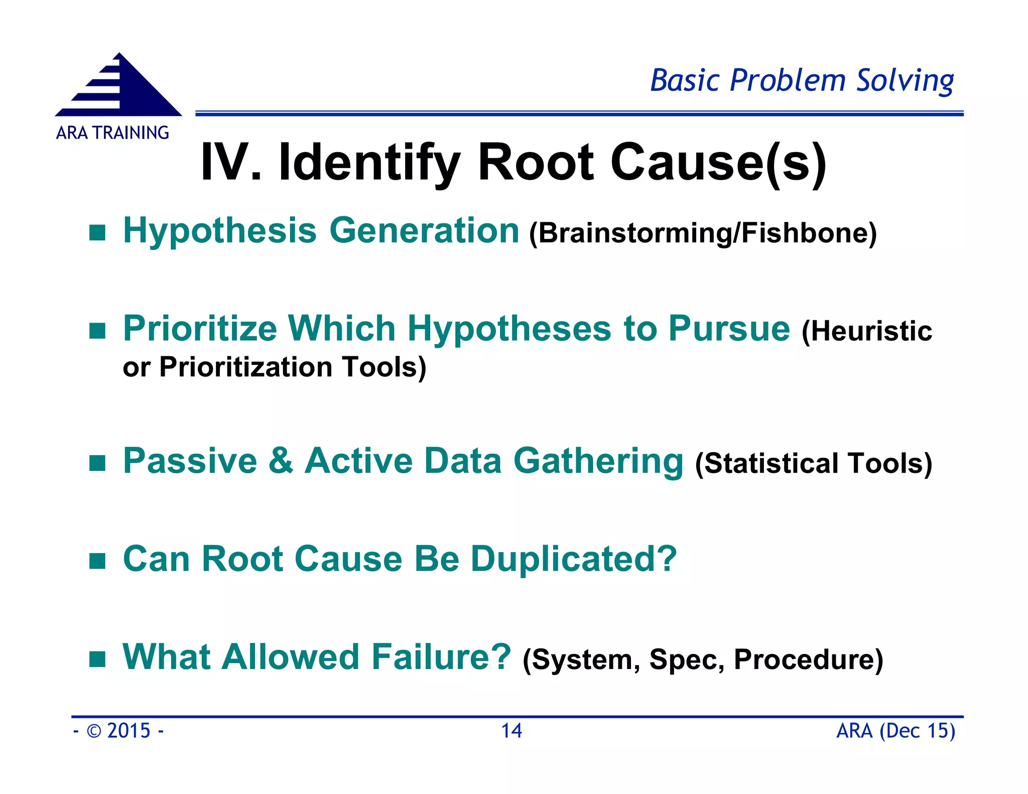 Basic 8D Problem Solving Tools & Methods - Part 2 | PDF