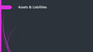 Assets & Liabilities
 
