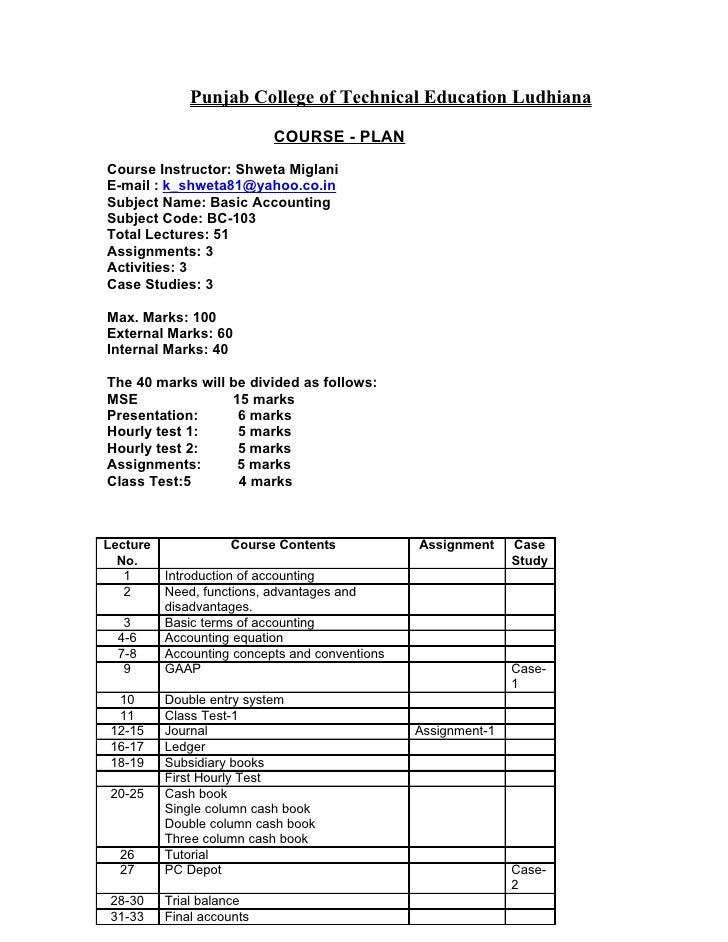 Basic accounting assignments