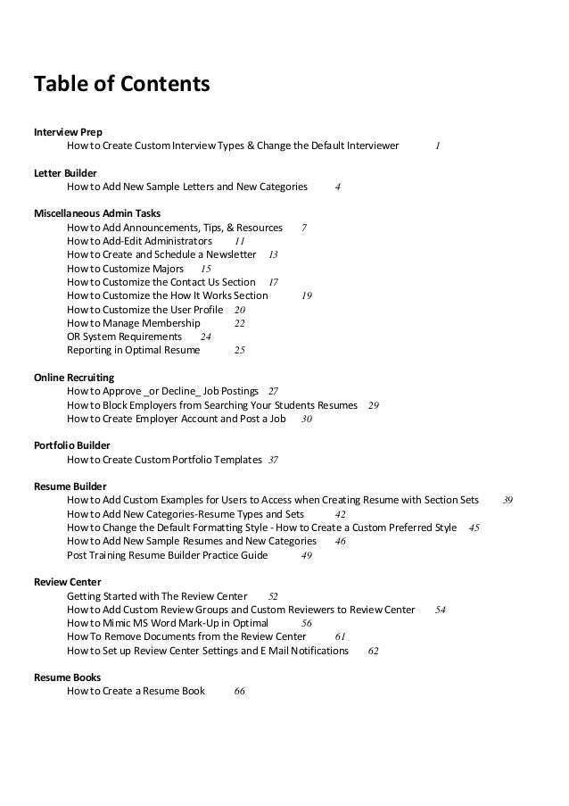 Basic sections of resume