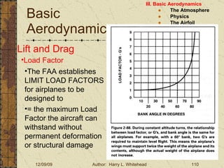 Basic Aerodynamics III. Basic Aerodynamics   The Atmosphere Physics The Airfoil Lift & Drag Stability Large Aircraft Flight Controls Lift and Drag Load Factor The FAA establishes LIMIT LOAD FACTORS for airplanes to be designed to = the maximum Load Factor the aircraft can withstand without permanent deformation or structural damage 