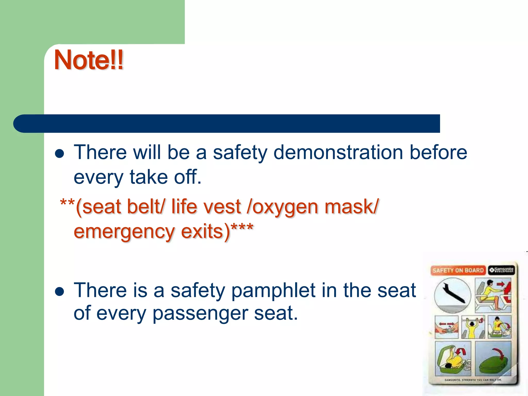 Basic airline inflight service and safety | PPT