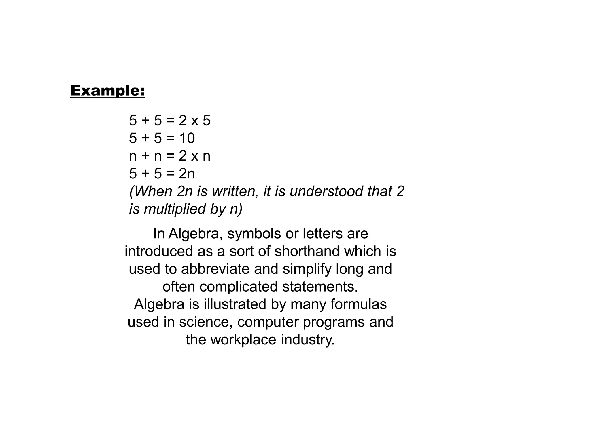 Basic algebra | PPTX