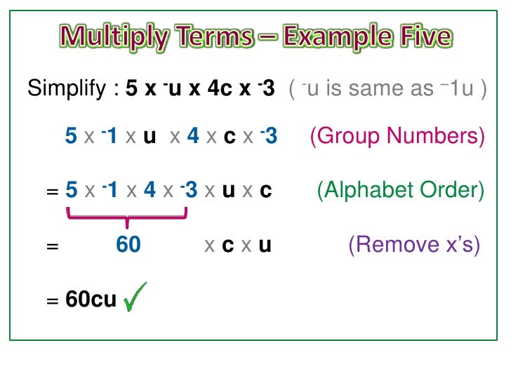Basic Algebra Multiplication Worksheets