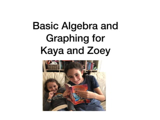 Basic Algebra and
Graphing for
Kaya and Zoey
 