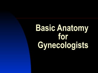 Basic Anatomy
for
Gynecologists
 