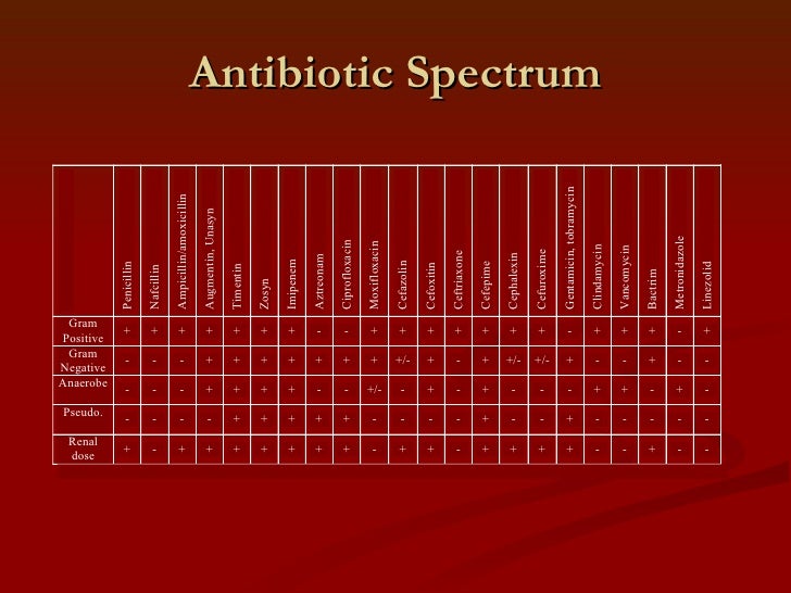 Antibiotic Chart Sanford