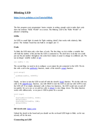 Basic arduino sketch example | PDF