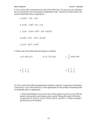 Basic arithmetic | PDF