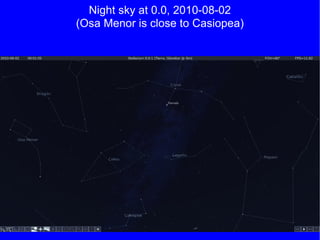 Night sky at 0.0, 2010-08-02 (Osa Menor is close to Casiopea) 