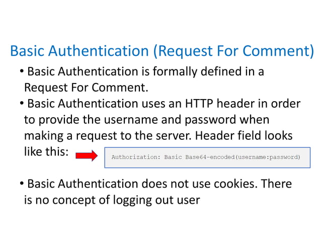 Basic Authentication + Form based Auth. | PPT