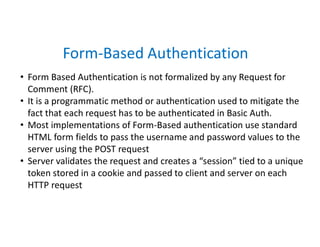 Basic Authentication + Form based Auth. | PPT