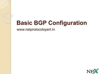 Basic BGP Configuration
www.netprotocolxpert.in
 